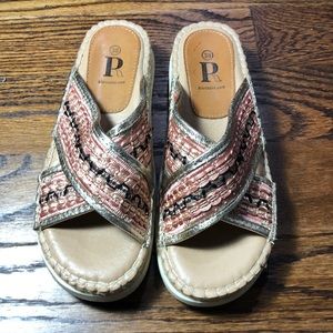 Pia Rossini metallic sandals size 38 fits 6.5-7